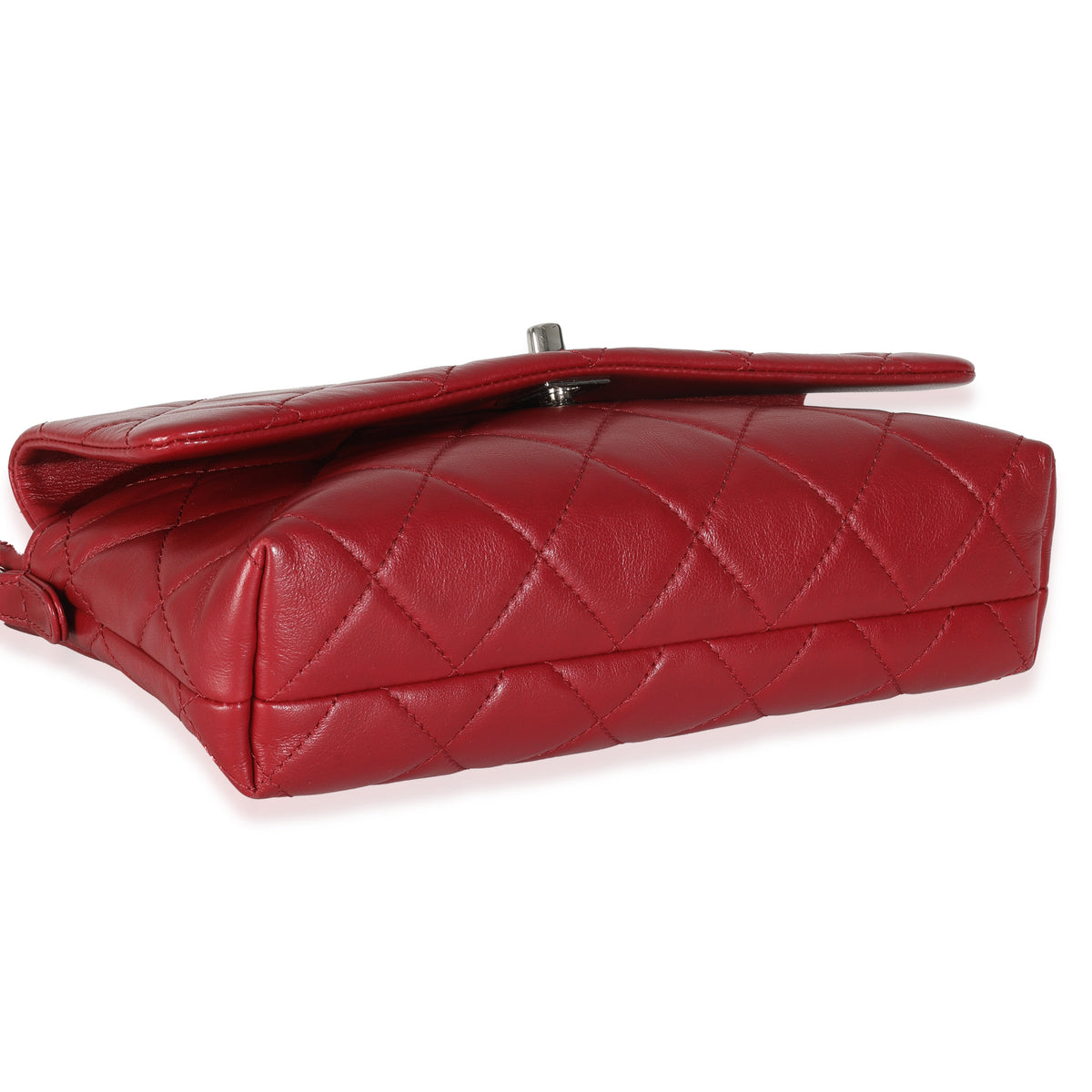 Burgundy Quilted Lambskin Front Pocket Camera Bag