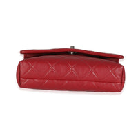 Burgundy Quilted Lambskin Front Pocket Camera Bag