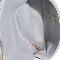 23B Grey Quilted Shiny Lambskin Mini CC Top Handle Flap Bag