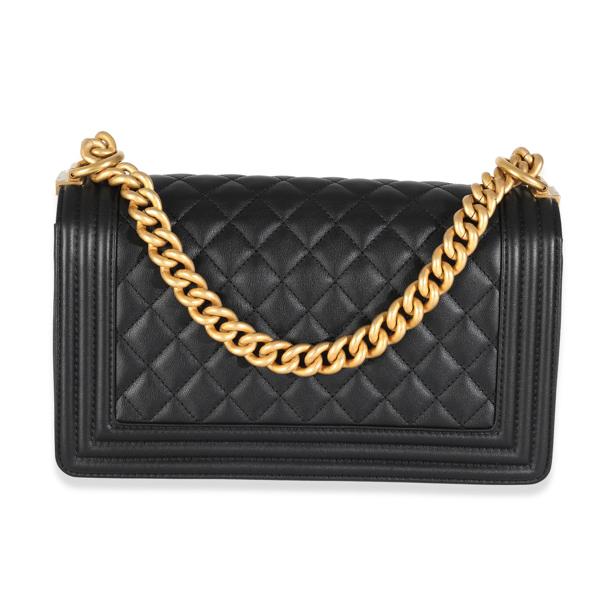 Black Quilted Calfskin Medium Boy Bag