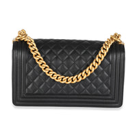 Black Quilted Calfskin Medium Boy Bag