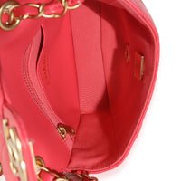 Red Quilted Lambskin Coco Pins Mini Flap Bag