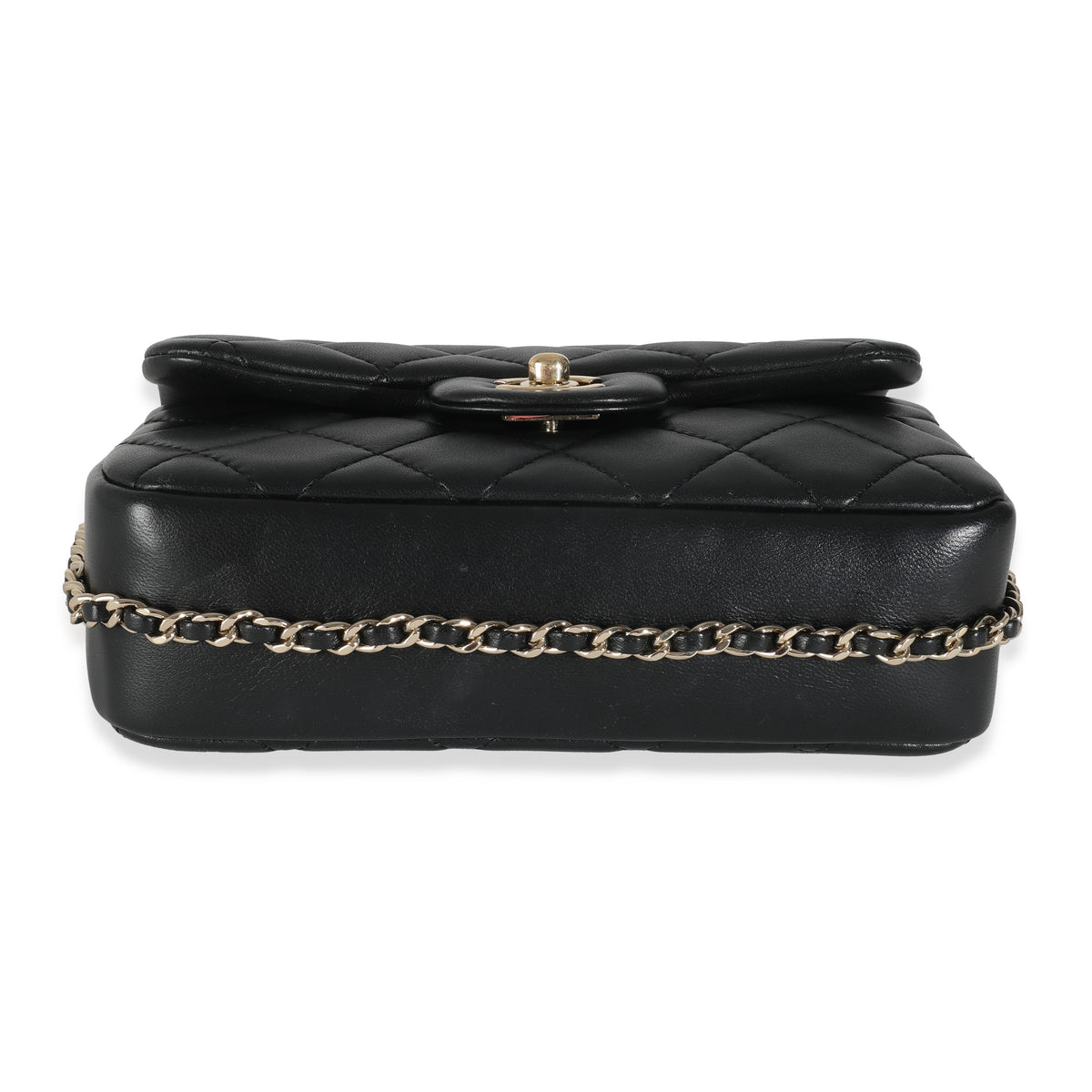 Black Quilted Lambskin Mini My Precious Pearls Flap Bag