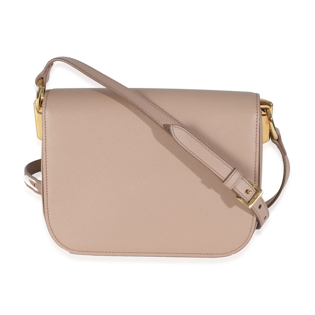 Prada Cipria Saffiano Lux Embleme Flap Shoulder Bag Handbag bv