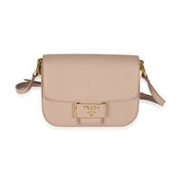 Cipria Saffiano Lux Embleme Flap Shoulder Bag