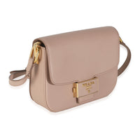 Cipria Saffiano Lux Embleme Flap Shoulder Bag