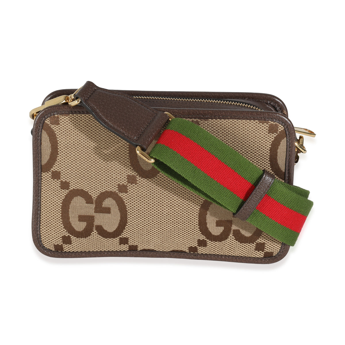Dollar Calfskin Beige Jumbo GG Canvas Web Mini Crossbody Bag