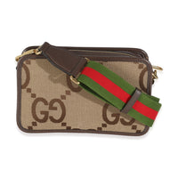 Dollar Calfskin Beige Jumbo GG Canvas Web Mini Crossbody Bag