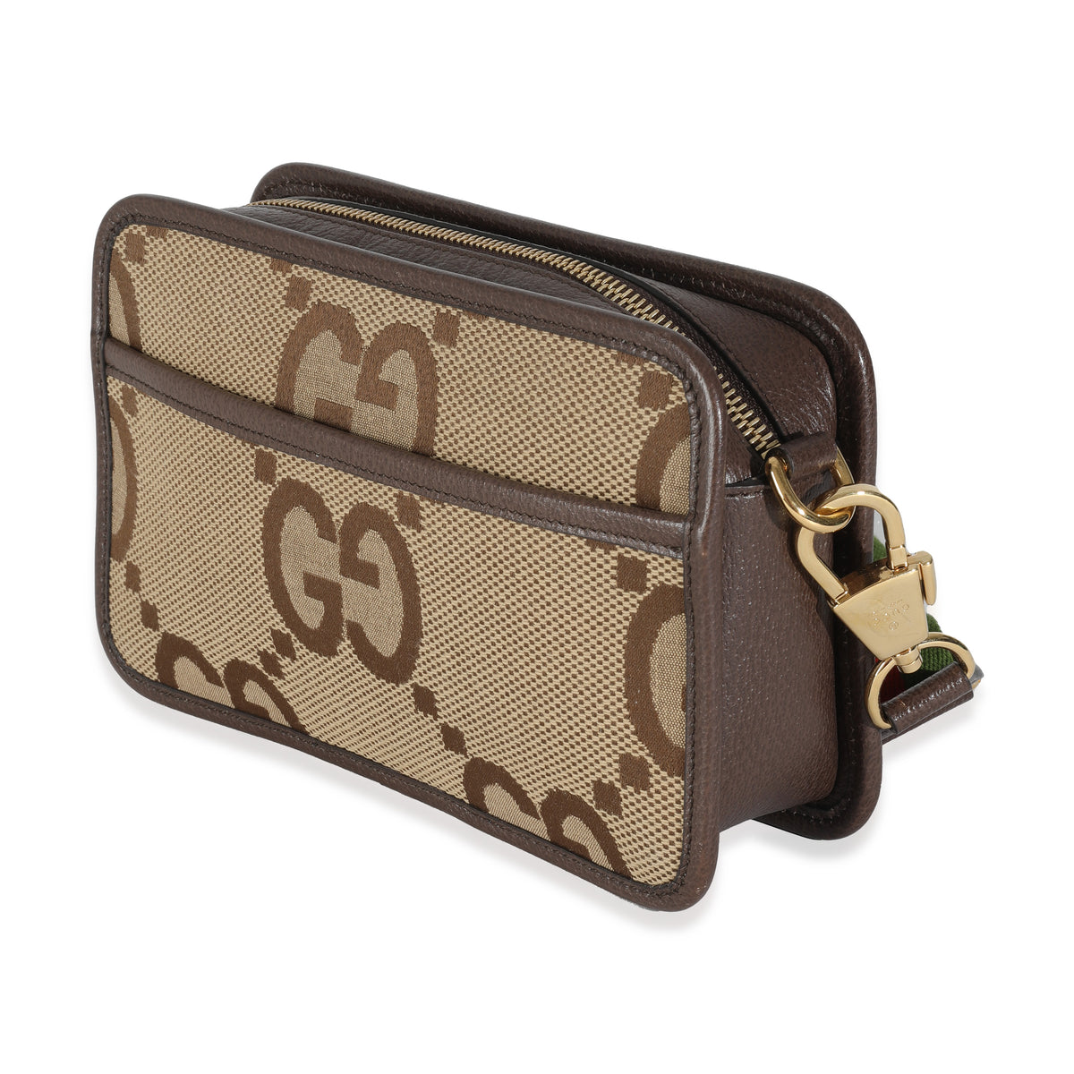 Dollar Calfskin Beige Jumbo GG Canvas Web Mini Crossbody Bag