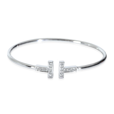 Tiffany T Diamond Bracelet in 18k White Gold 0.24 CTW