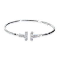 Tiffany T Diamond Bracelet in 18k White Gold 0.24 CTW