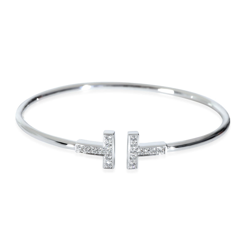 Tiffany T Diamond Bracelet in 18k White Gold 0.24 CTW