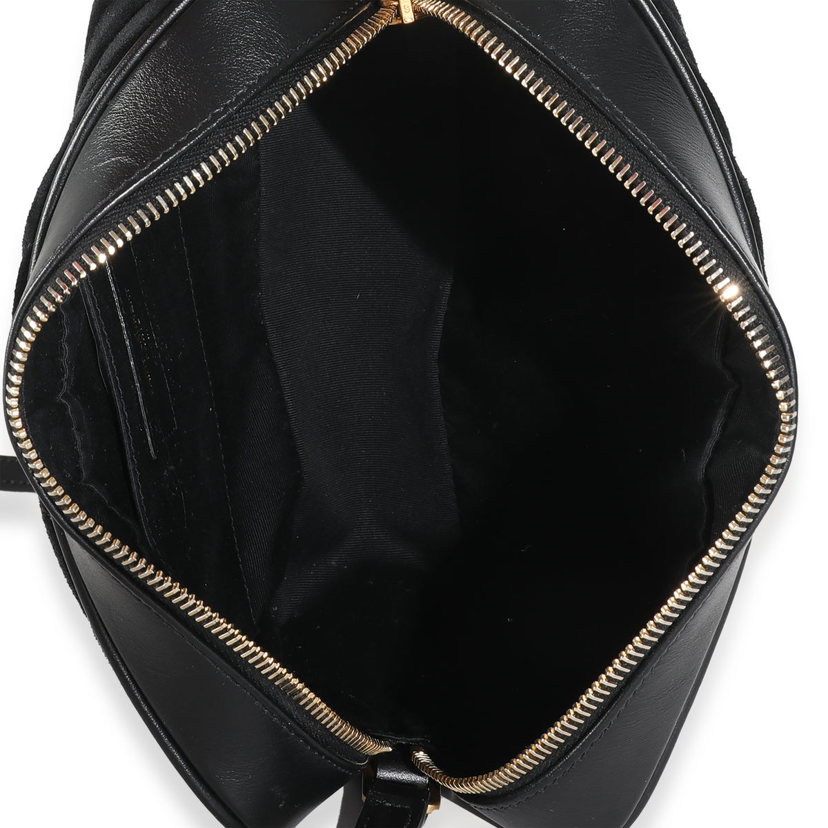 Black Suede Matelasse Monogram Lou Camera Bag