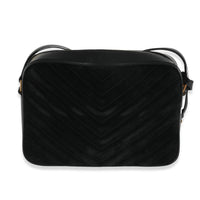 Black Suede Matelasse Monogram Lou Camera Bag
