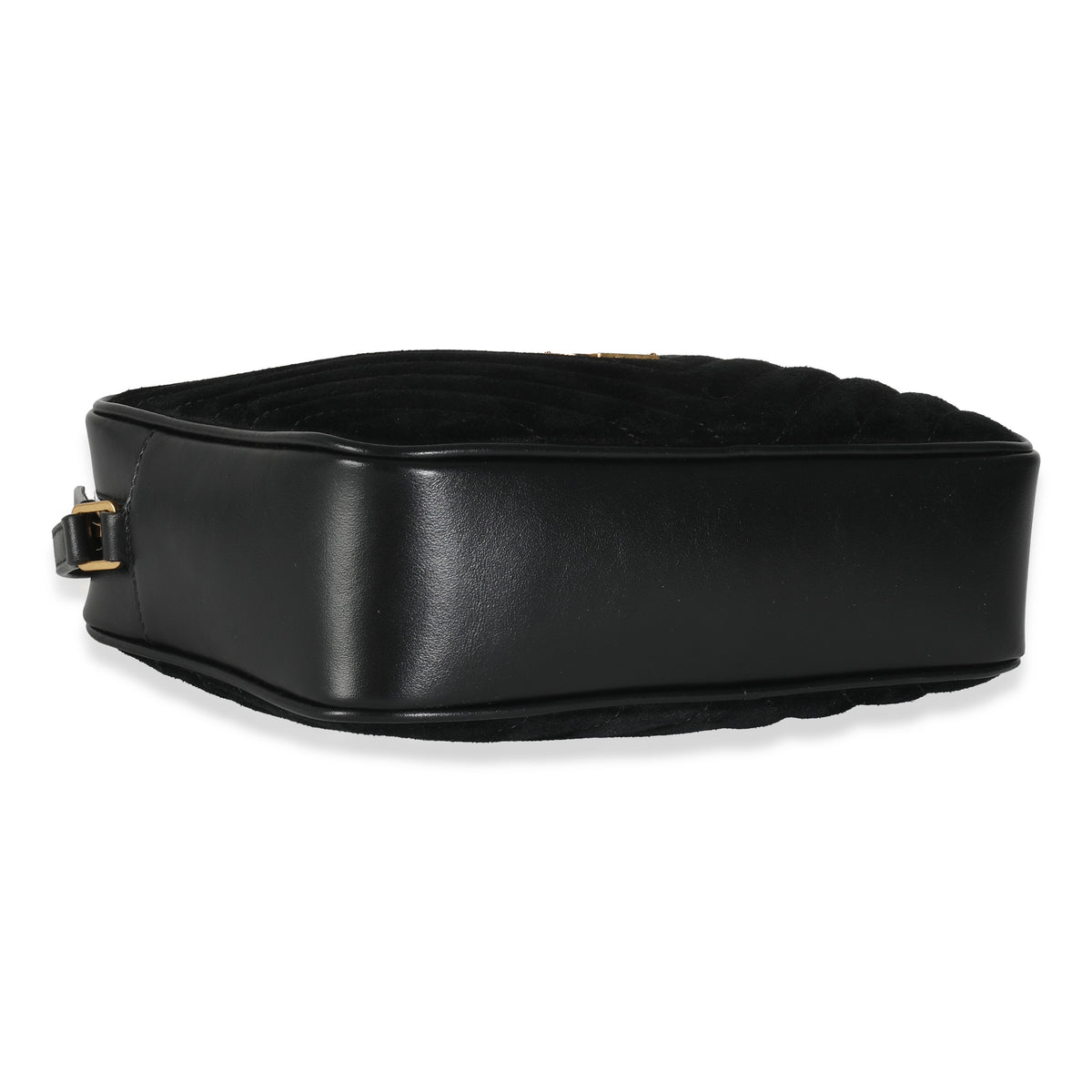 Black Suede Matelasse Monogram Lou Camera Bag