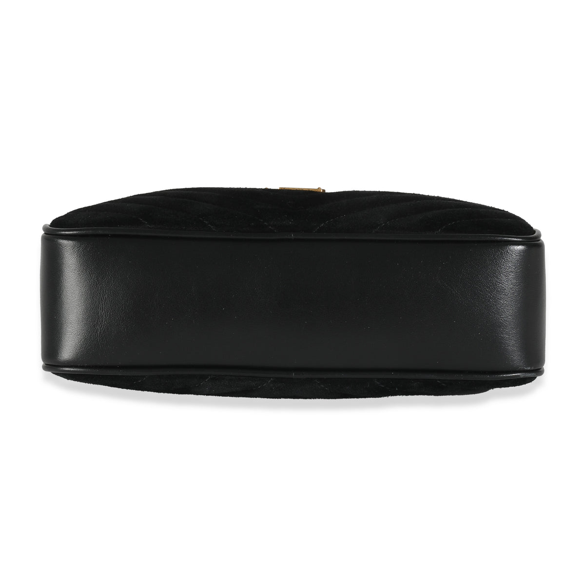 Black Suede Matelasse Monogram Lou Camera Bag