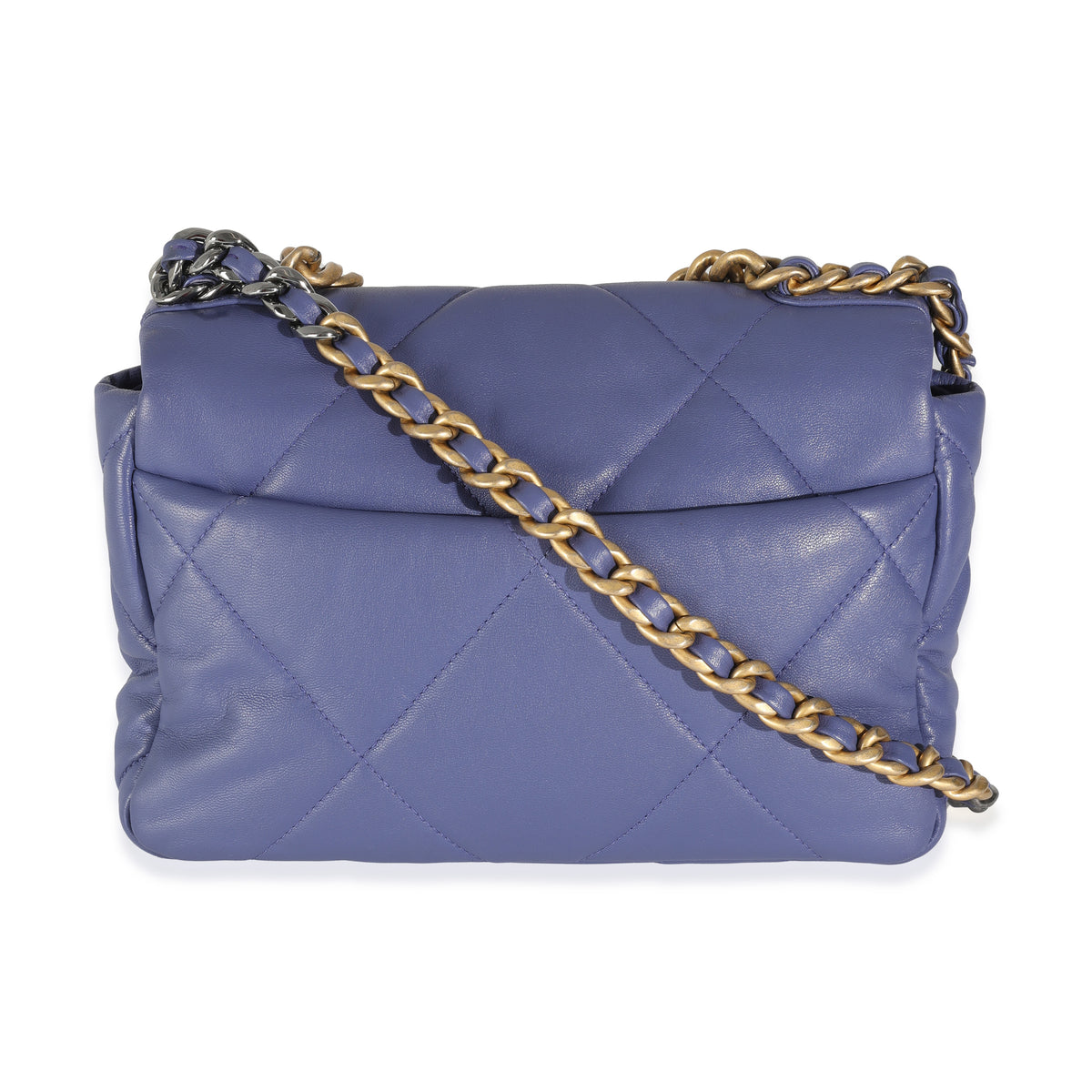 Purple Quilted Goatskin Chanel 19 Flap Bag