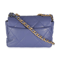 Purple Quilted Goatskin Chanel 19 Flap Bag