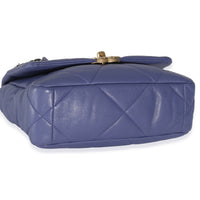 Purple Quilted Goatskin Chanel 19 Flap Bag