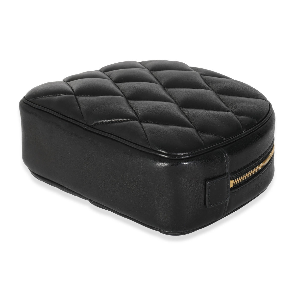 Black Quilted Lambskin Lolita Cosmetic Pouch