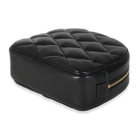 Black Quilted Lambskin Lolita Cosmetic Pouch