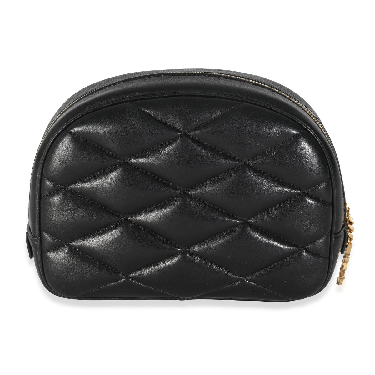 Black Quilted Lambskin Lolita Cosmetic Pouch