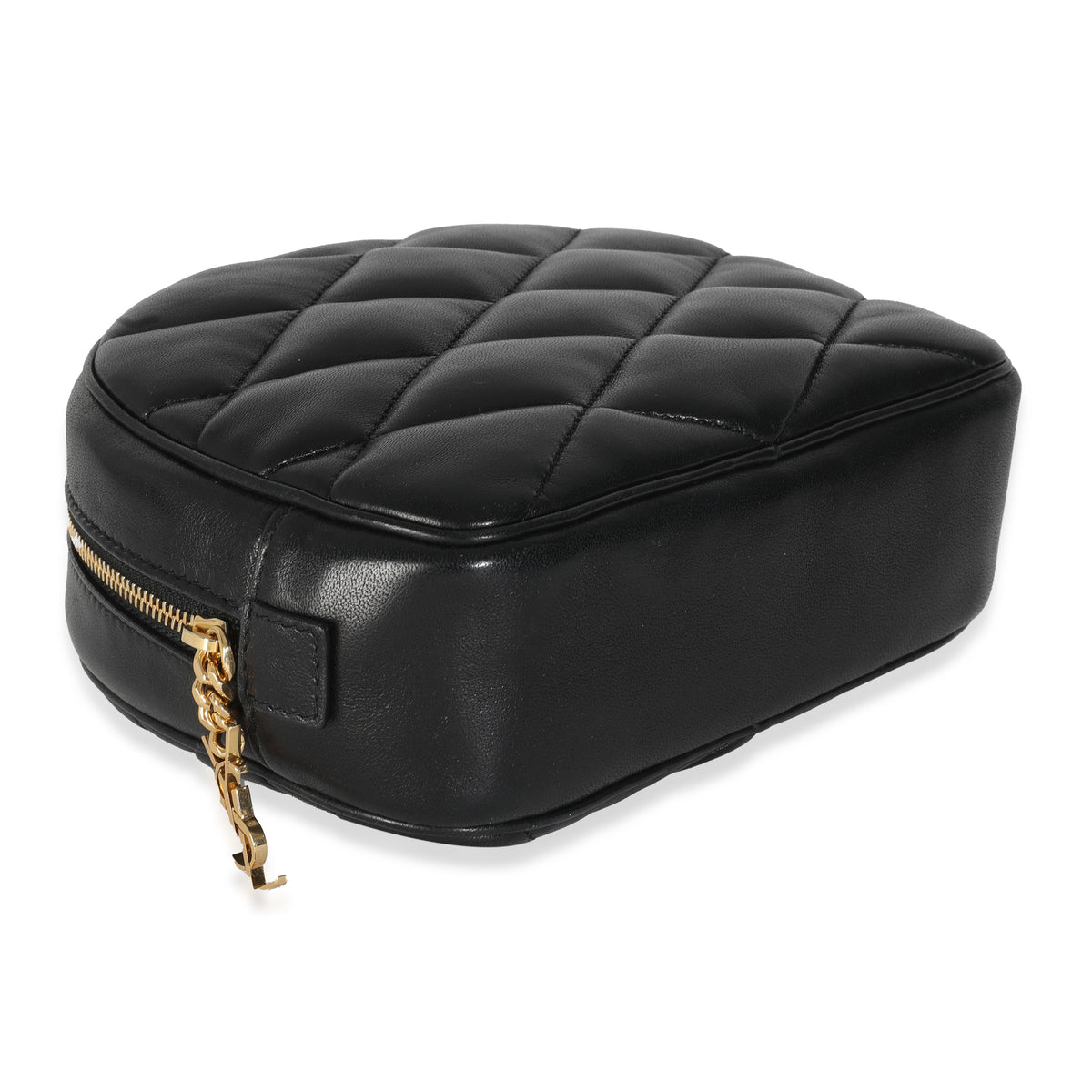 Black Quilted Lambskin Lolita Cosmetic Pouch