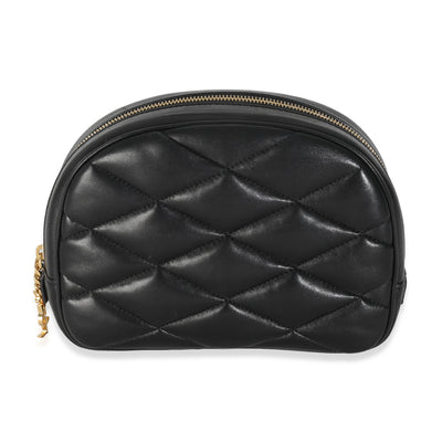 Black Quilted Lambskin Lolita Cosmetic Pouch