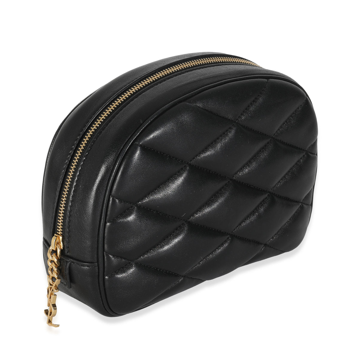Black Quilted Lambskin Lolita Cosmetic Pouch