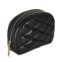 Black Quilted Lambskin Lolita Cosmetic Pouch
