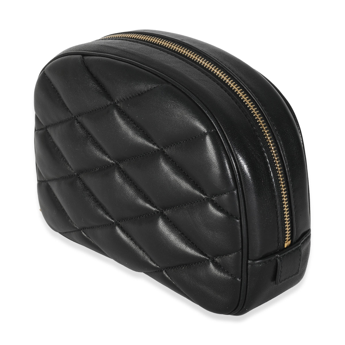 Black Quilted Lambskin Lolita Cosmetic Pouch