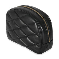 Black Quilted Lambskin Lolita Cosmetic Pouch