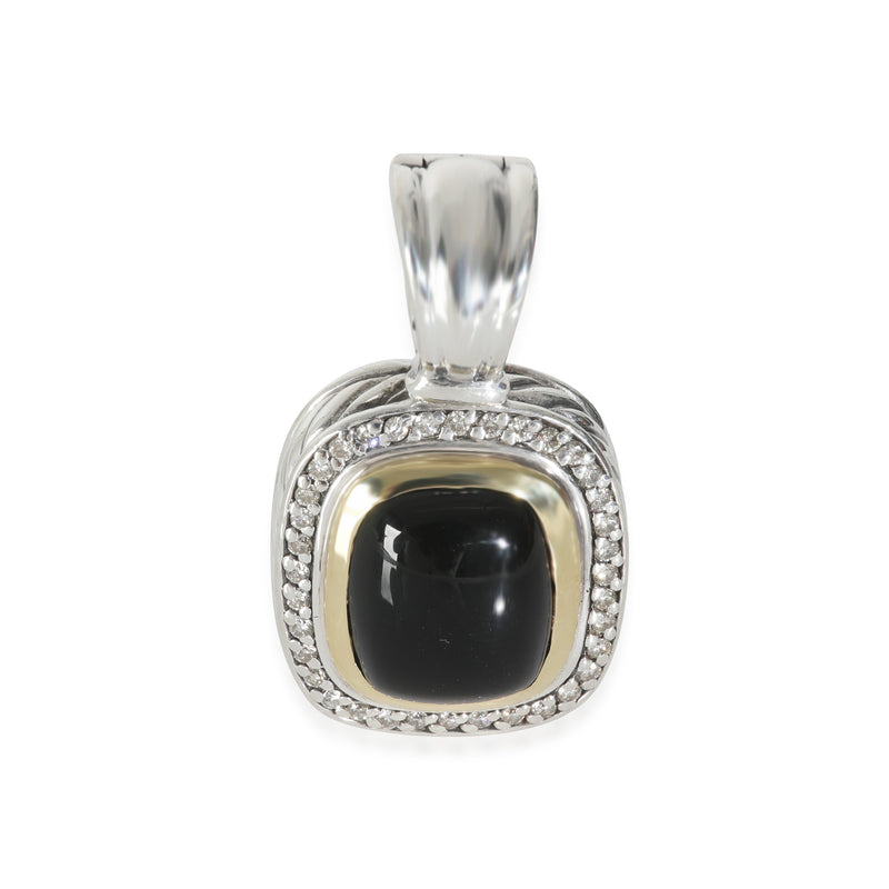 Albion Onyx Diamond Pendant in 18k Yellow Gold/Sterling Silver 0.33