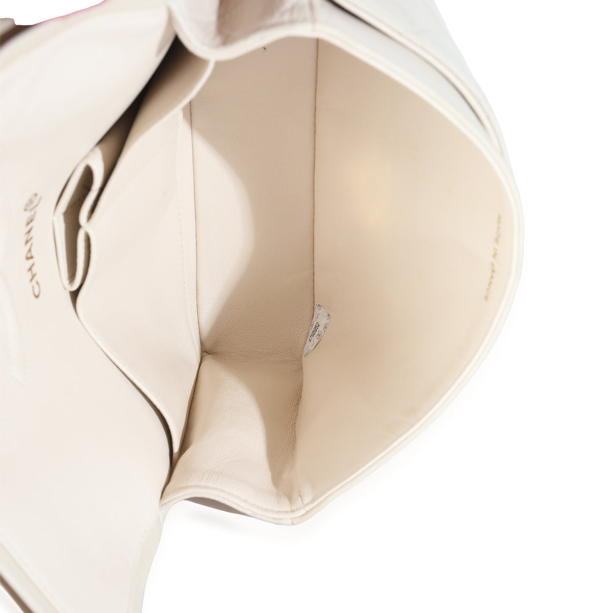 Vintage 24K Cream Quilted Lambskin Small Classic Double Flap Bag