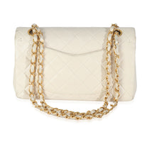 Vintage 24K Cream Quilted Lambskin Small Classic Double Flap Bag
