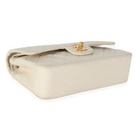 Vintage 24K Cream Quilted Lambskin Small Classic Double Flap Bag