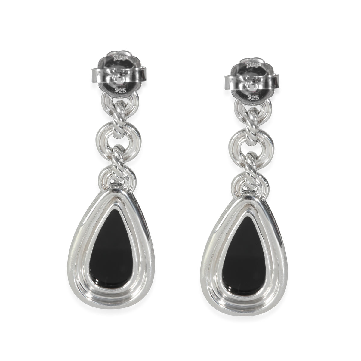 Onyx Diamond Earring in  Sterling Silver 1.25 CTW