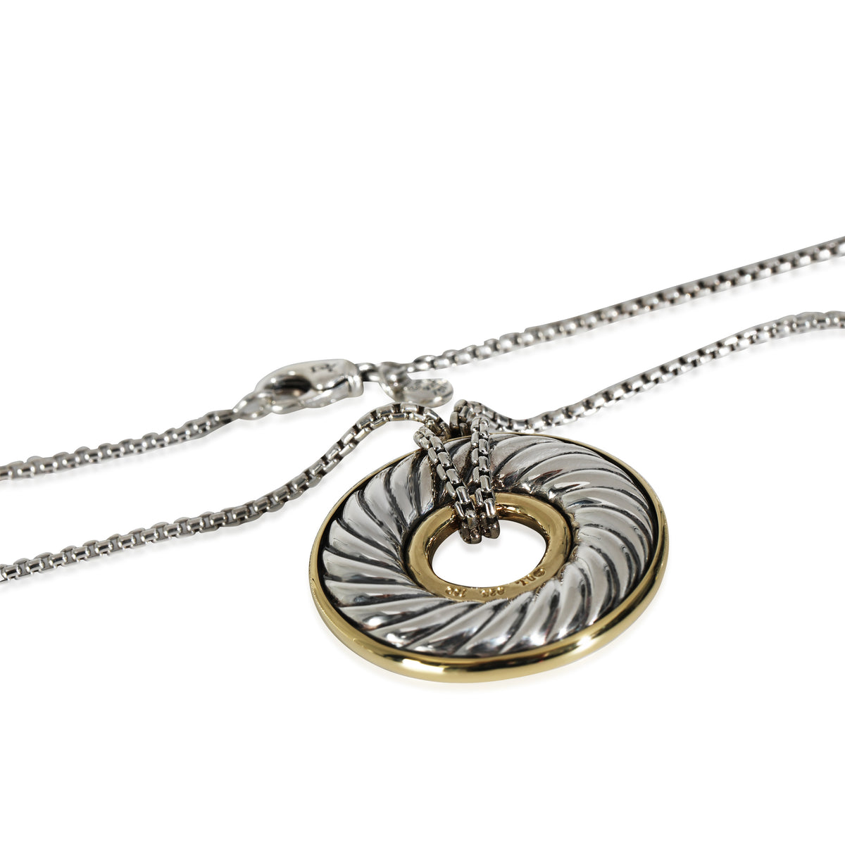 Thoroughbred Circle Pendant in 18k Yellow Gold/Sterling Silver