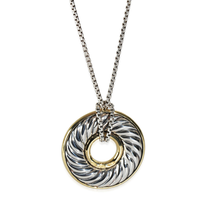 Thoroughbred Circle Pendant in 18k Yellow Gold/Sterling Silver