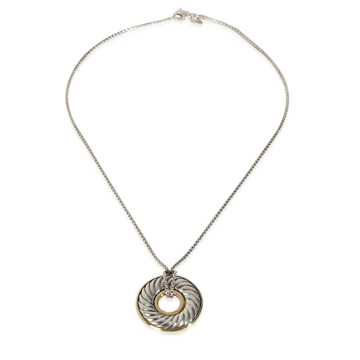Thoroughbred Circle Pendant in 18k Yellow Gold/Sterling Silver