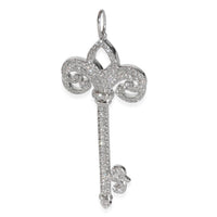 Tiffany & Co. Fluer de Lis Diamond Key Pendant in Platinum 0.37 CTW fv