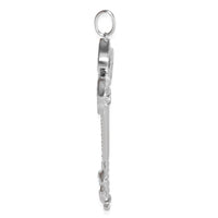 Fluer de Lis Diamond Key Pendant in Platinum 0.37 CTW