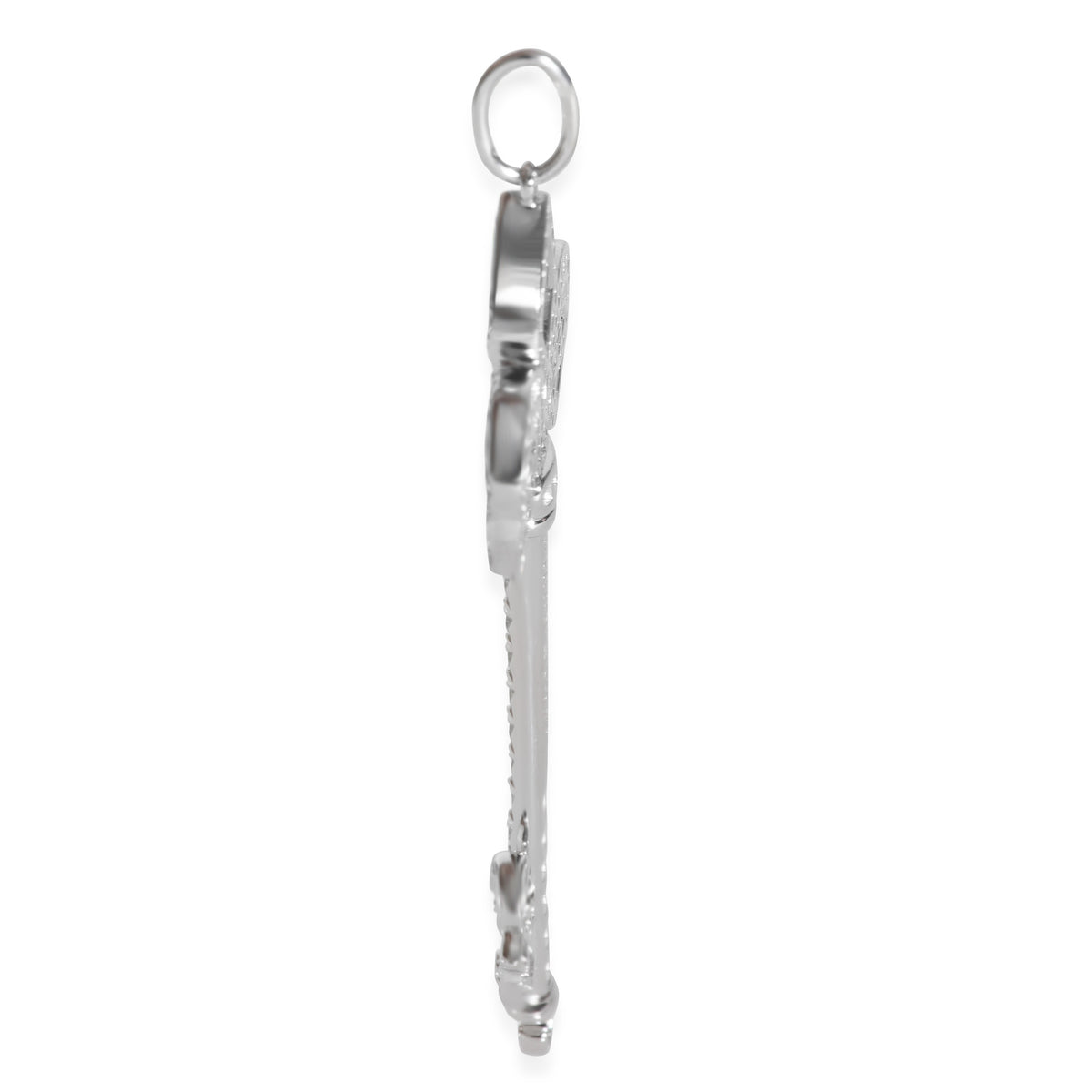 Fluer de Lis Diamond Key Pendant in Platinum 0.37 CTW