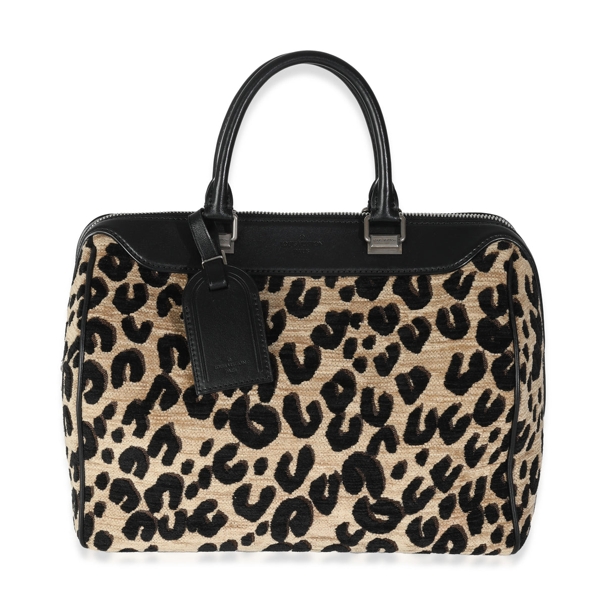 x Stephen Sprouse Black Beige Velvet Leopard Speedy 30