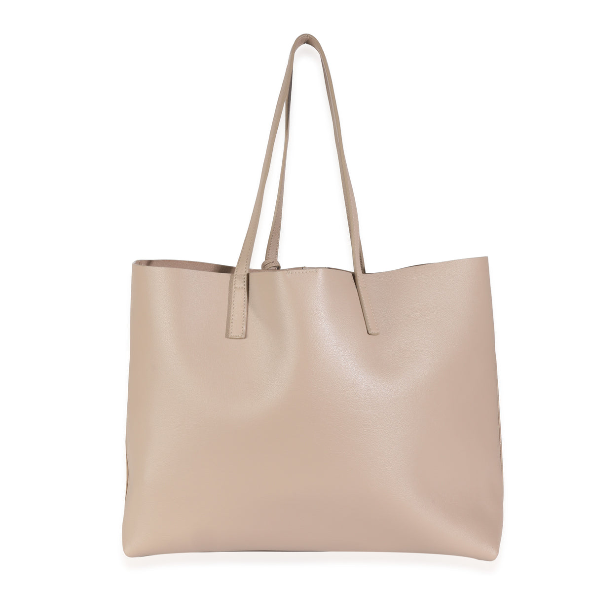 Dark Beige Calfskin Large Shopping Tote