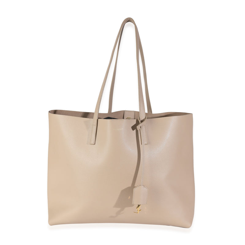 Dark Beige Calfskin Large Shopping Tote