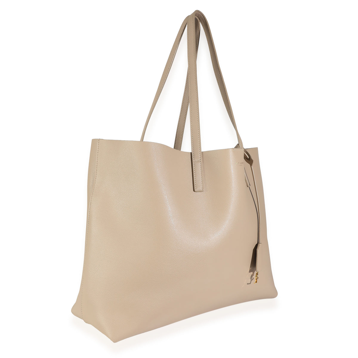 Dark Beige Calfskin Large Shopping Tote