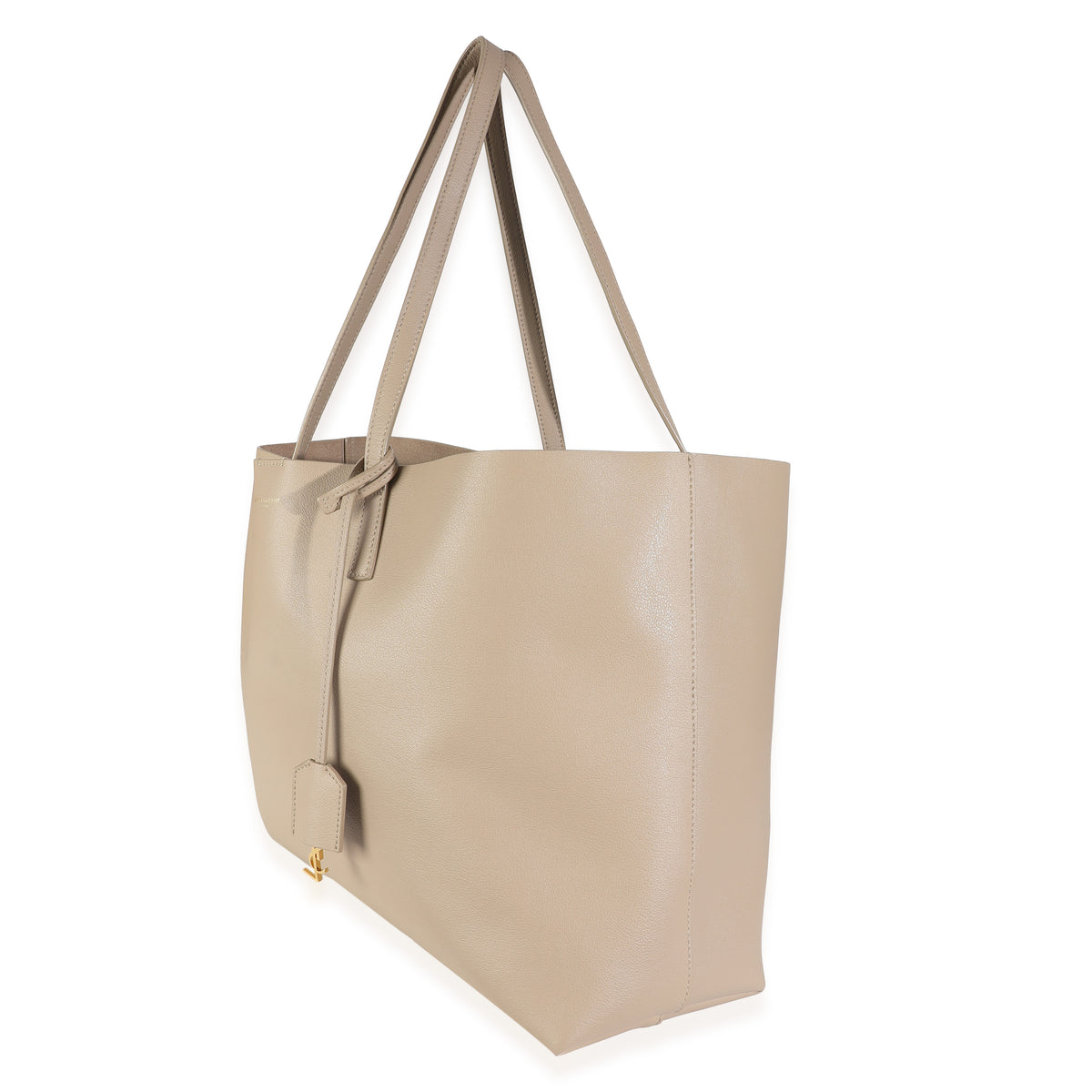 Dark Beige Calfskin Large Shopping Tote