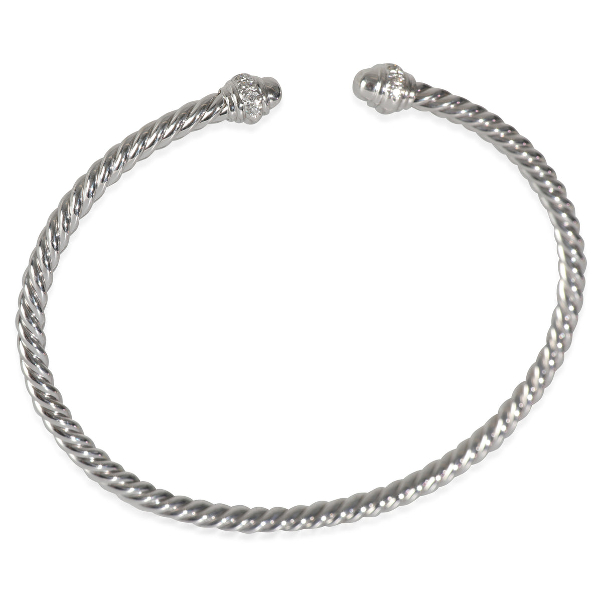 Cable Collection Diamond Bracelet in 18k White Gold 0.07 CTW