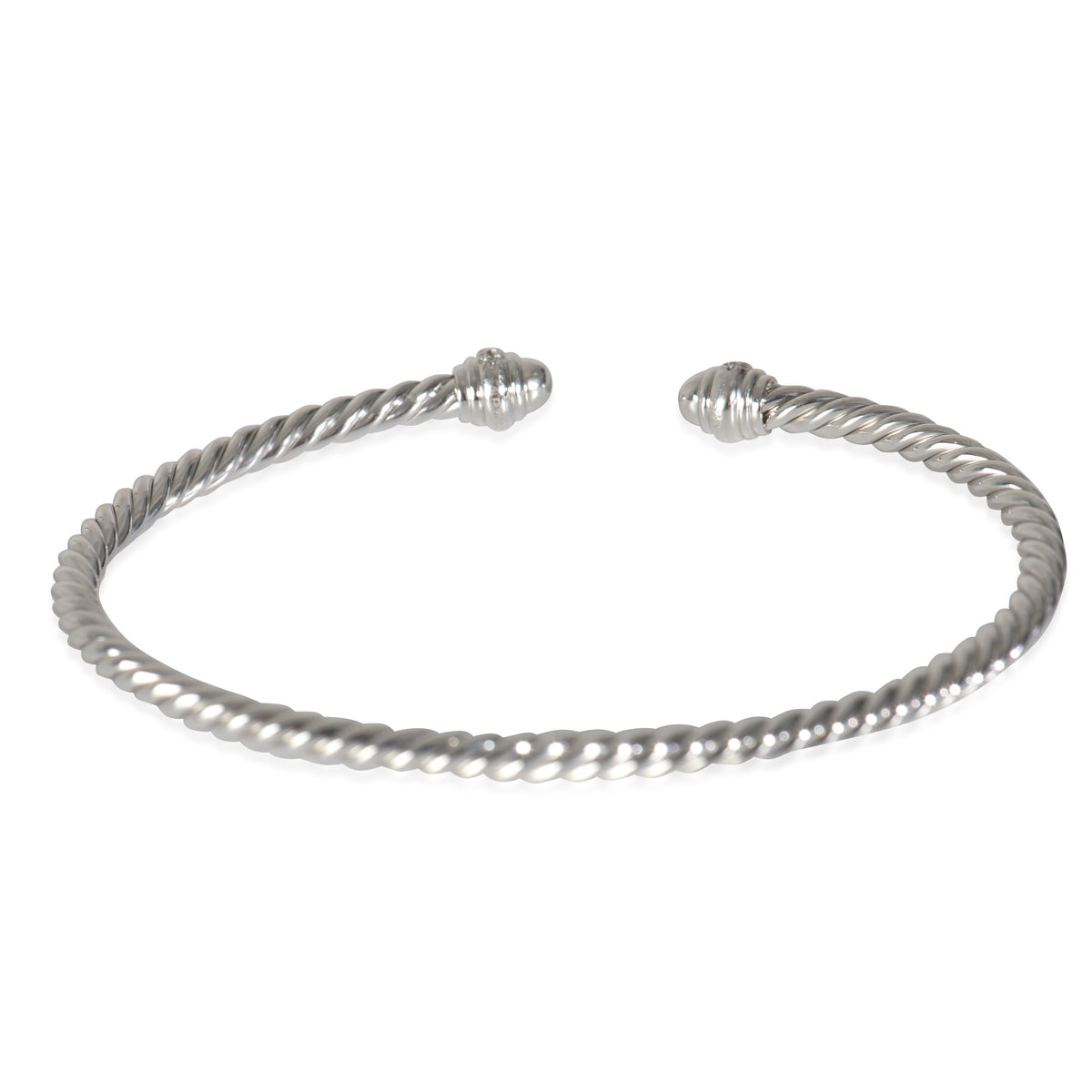 Cable Collection Diamond Bracelet in 18k White Gold 0.07 CTW